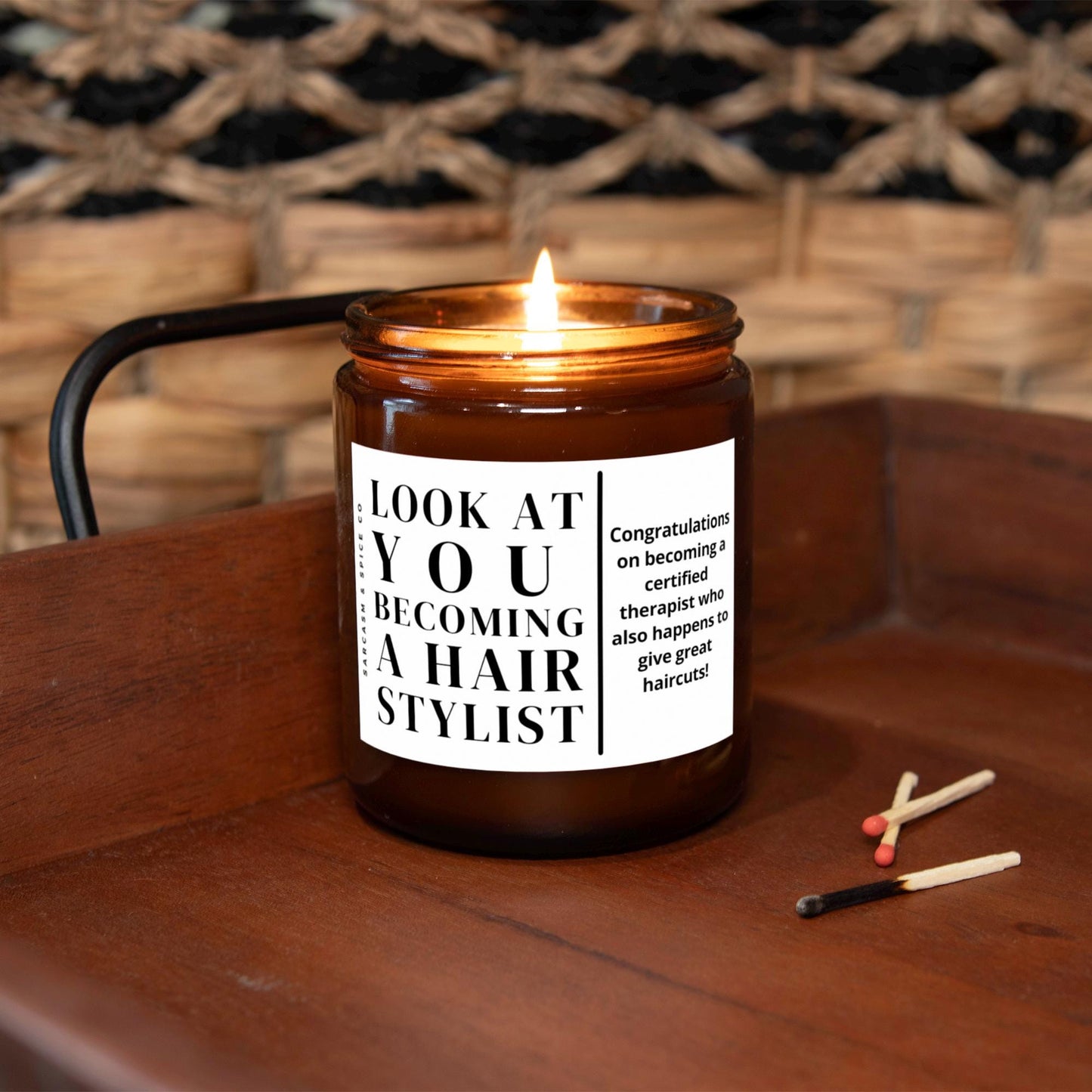 Hair Stylist Gift Appreciation Cosmetology Gift Graduation Funny Beautician Candle Gift for Her Funny Look at You Becoming a Hair Stylist
