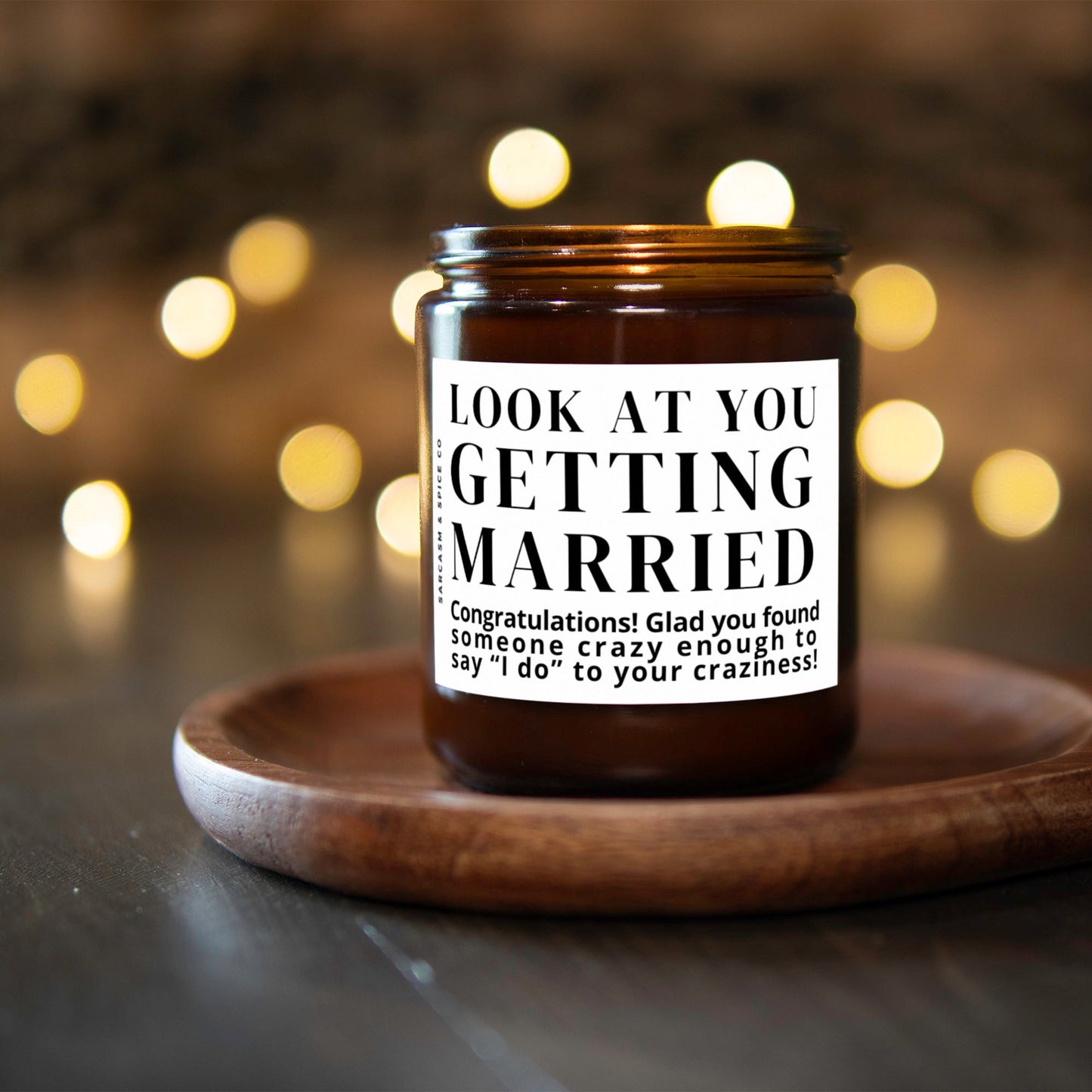 Bridal Shower Gift for Bride Engagement Gift Wedding Funny Bachelorette Party Hand Poured Candle Best Friend Look at You Getting Married