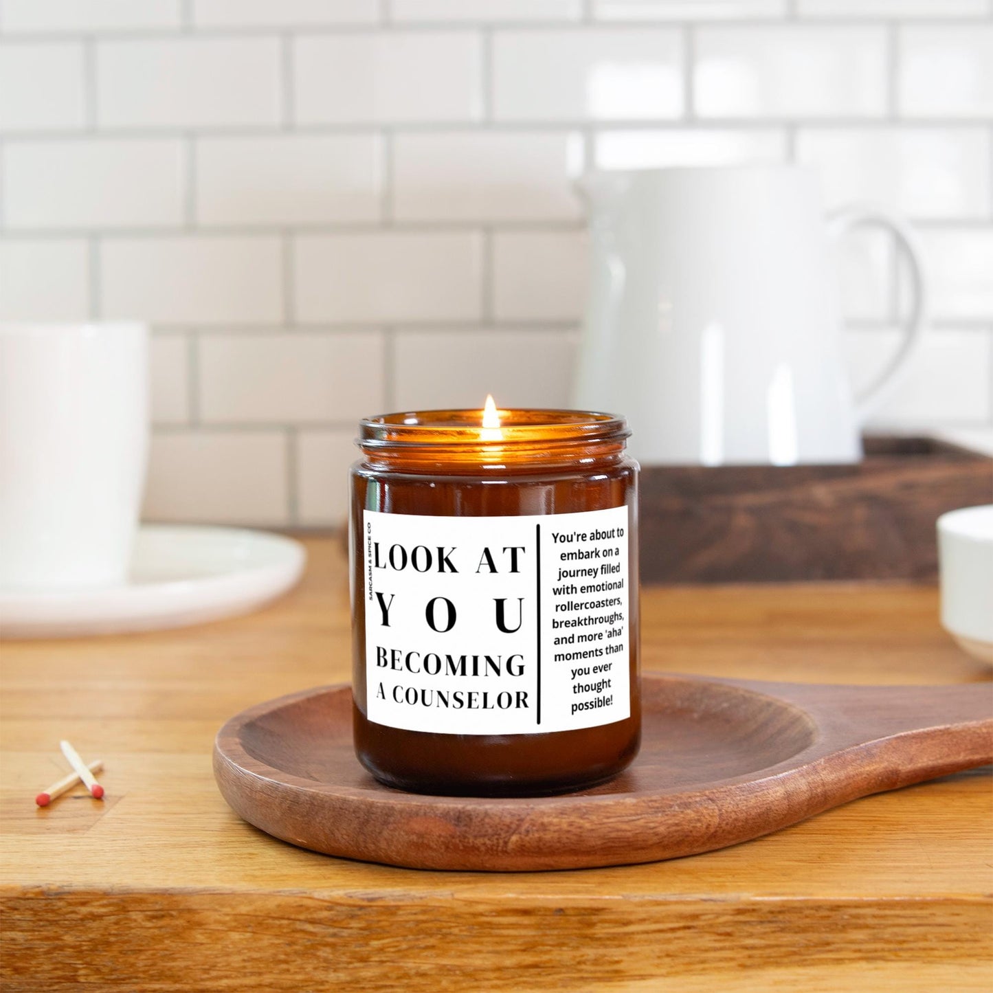 Counselor Gift Psychiatrist Funny Counselor Graduation Psychologist Gift Therapy Hand Poured Soy Wax Candle Look at You Becoming a Counselor