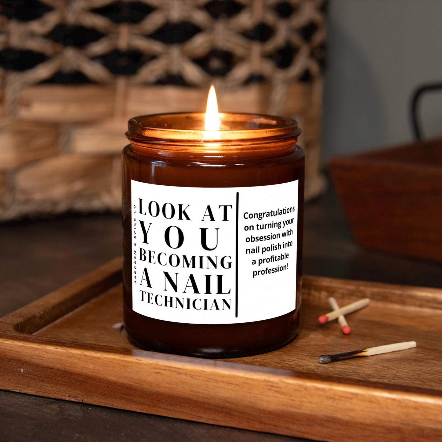 Gift for Nail Artist Nail Salon Technician Gift Tech Nail Technician Manicurist Cosmetologist Candle Look at You Becoming a Nail Technician