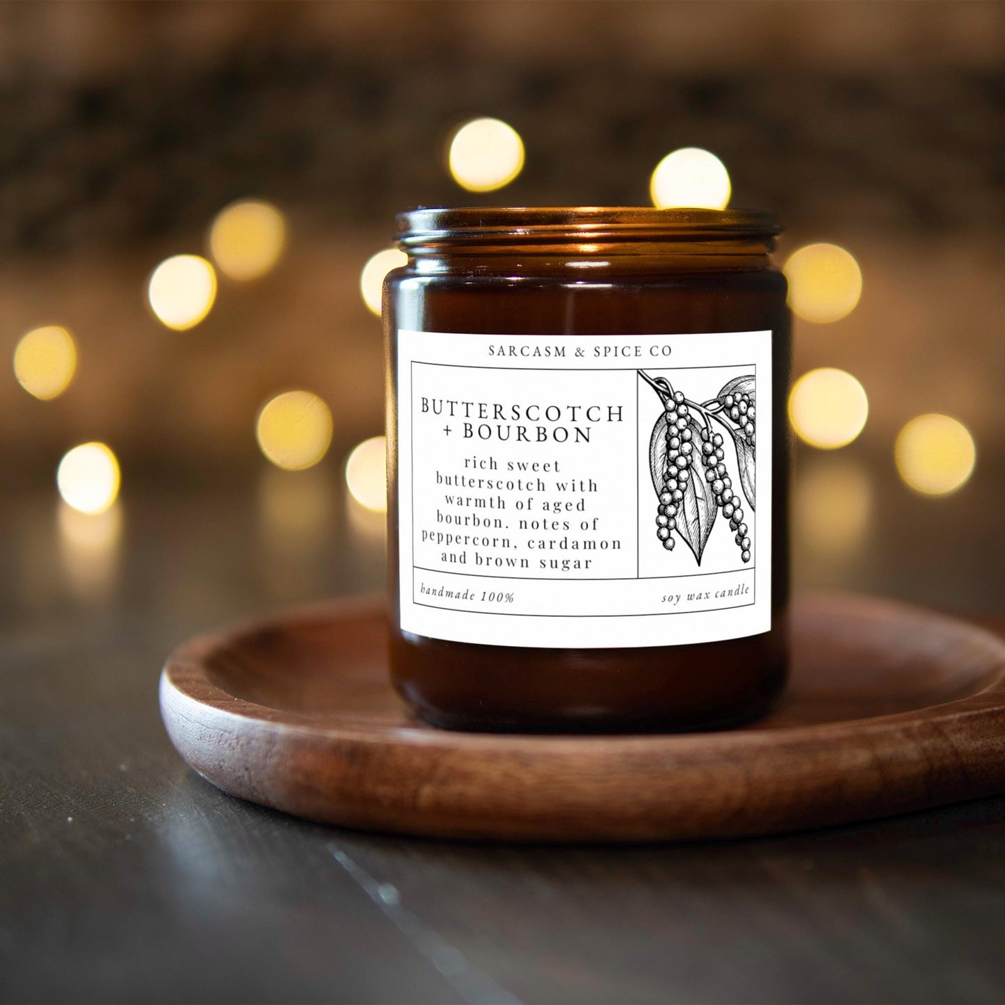 Butterscotch and Bourbon Candle Gifts for Her Home Decor Candle Homemade Hand Poured Soy Wax Candle Clean Scent Perfect Gift for Home