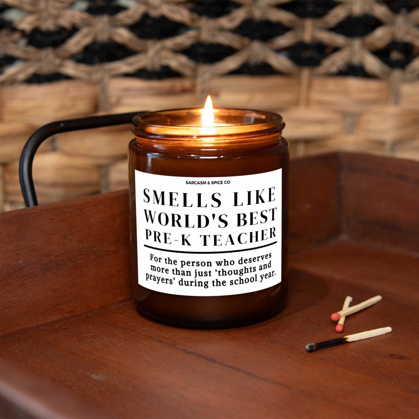 Best Pre-K Teacher Appreciation Gift Student Teacher Funny Candle Funny Surprise Gift for Teacher Smell Like Worlds Best Pre-K Teacher 3