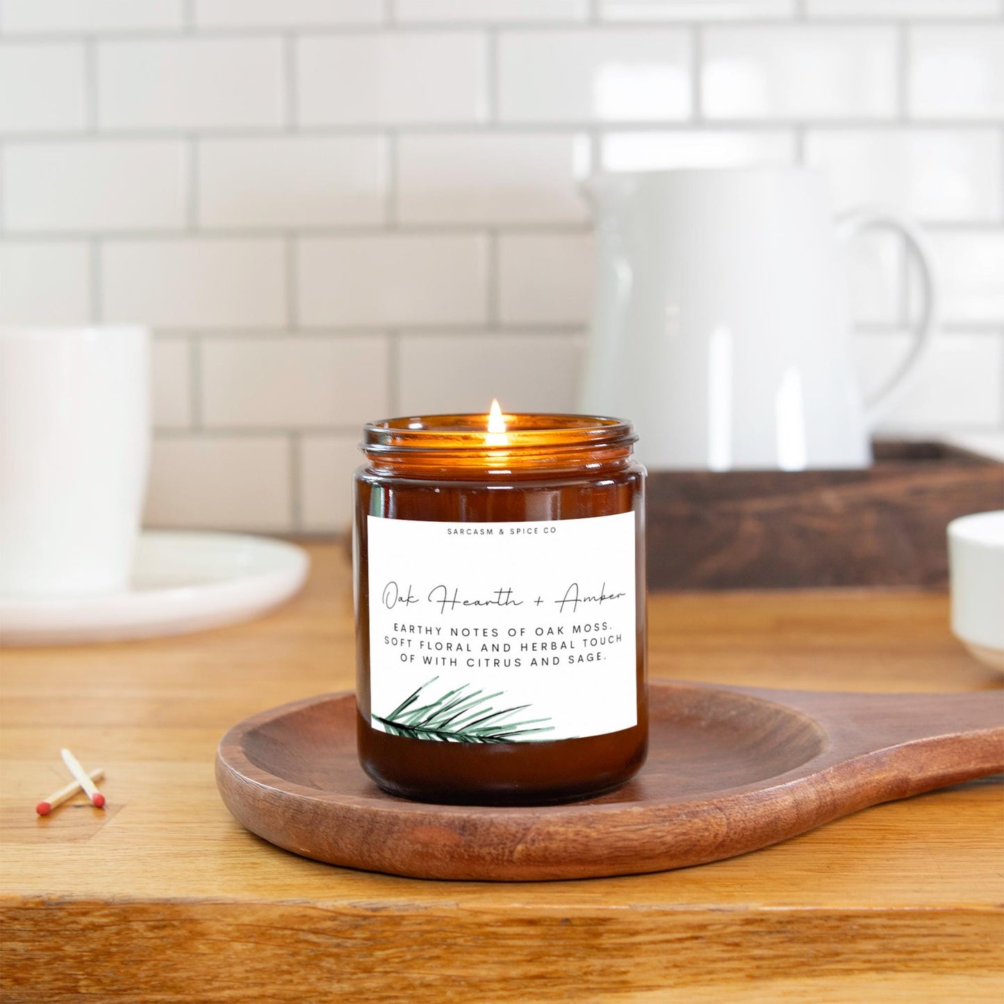 Oak Hearth and Amber Candle Lover Gifts for Her Home Decor Candle Homemade Hand Poured Soy Wax Candle Clean Scent Perfect Gift for Home 2