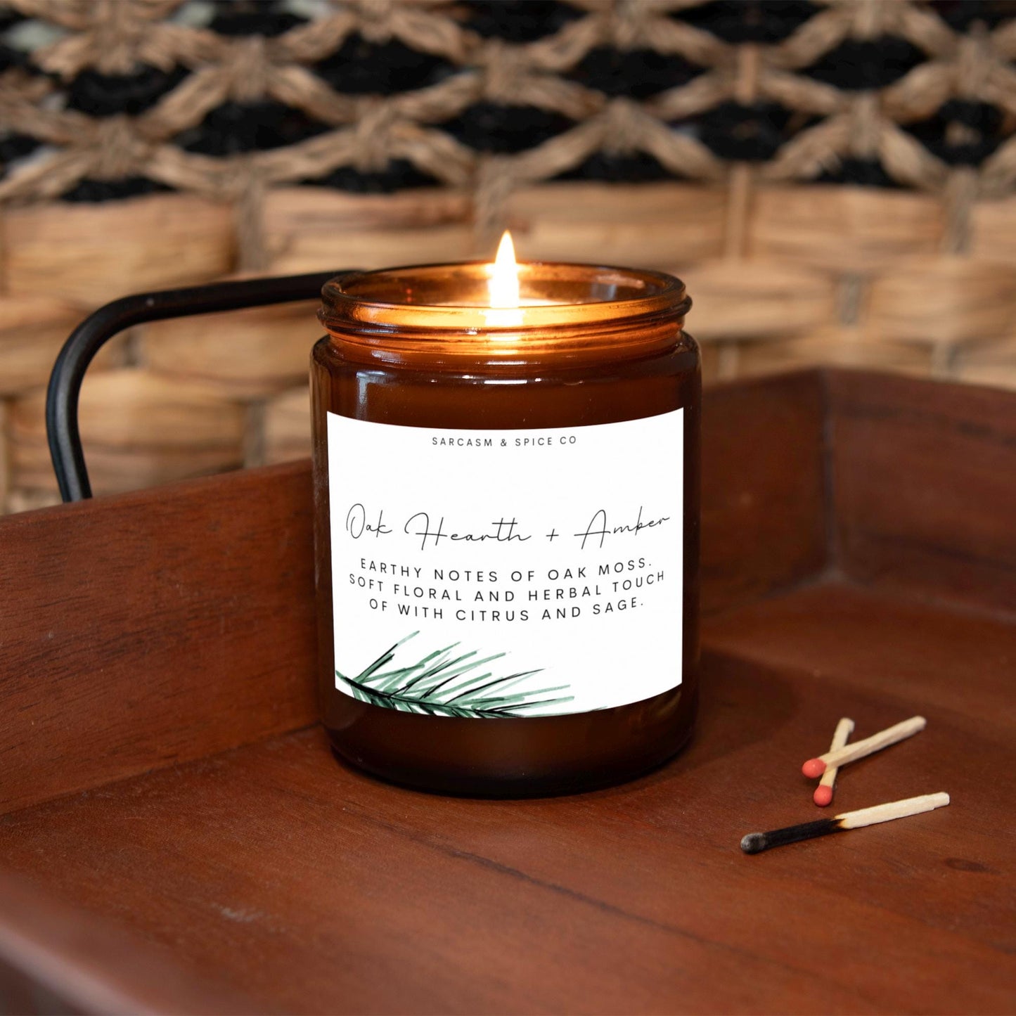 Oak Hearth and Amber Candle Lover Gifts for Her Home Decor Candle Homemade Hand Poured Soy Wax Candle Clean Scent Perfect Gift for Home 3