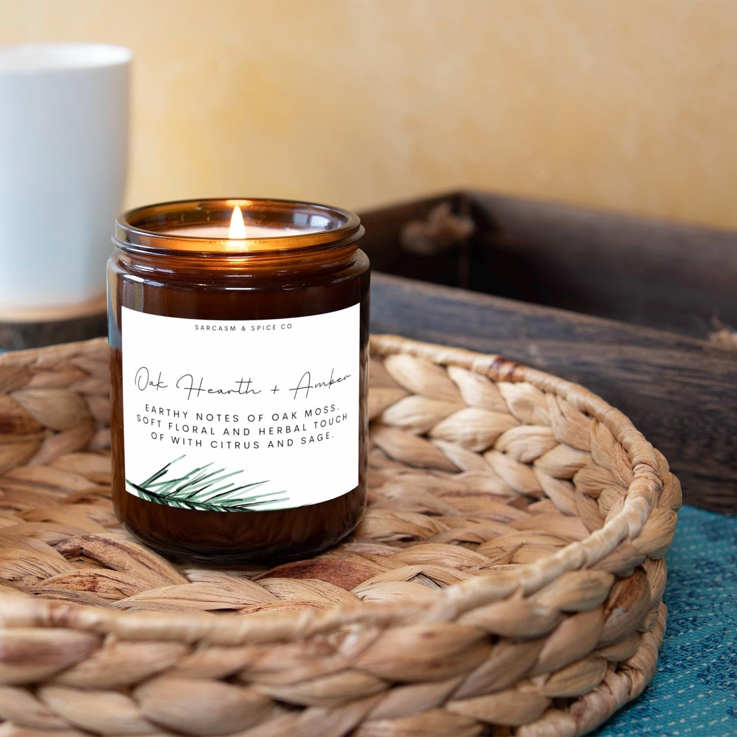Oak Hearth and Amber Candle Lover Gifts for Her Home Decor Candle Homemade Hand Poured Soy Wax Candle Clean Scent Perfect Gift for Home 6