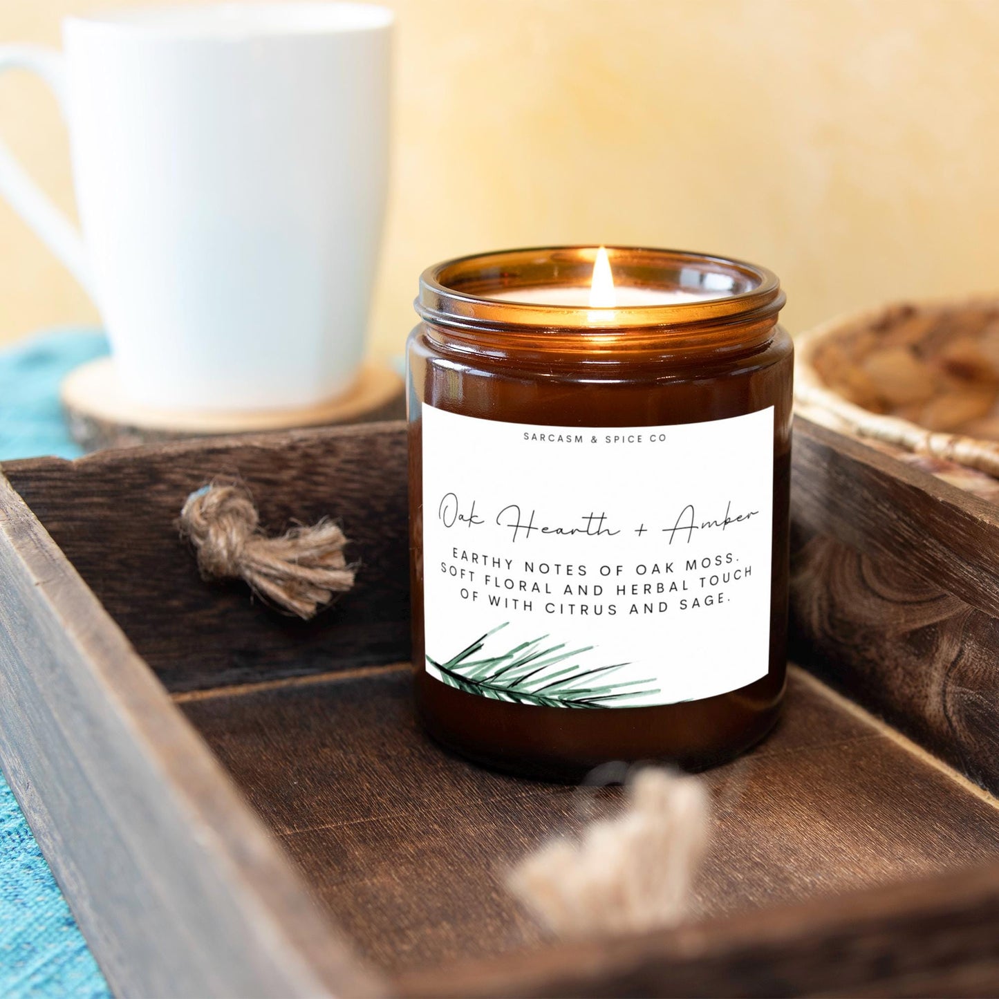 Oak Hearth and Amber Candle Lover Gifts for Her Home Decor Candle Homemade Hand Poured Soy Wax Candle Clean Scent Perfect Gift for Home 5