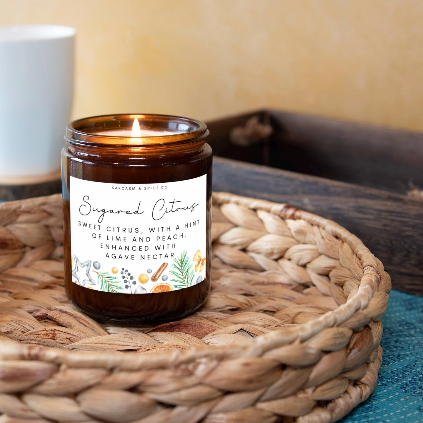 Sugared Citrus Candle Lover Gifts for Her Home Decor Candle Homemade Hand Poured Soy Wax Candle Clean Scent Perfect Gift for Home 4