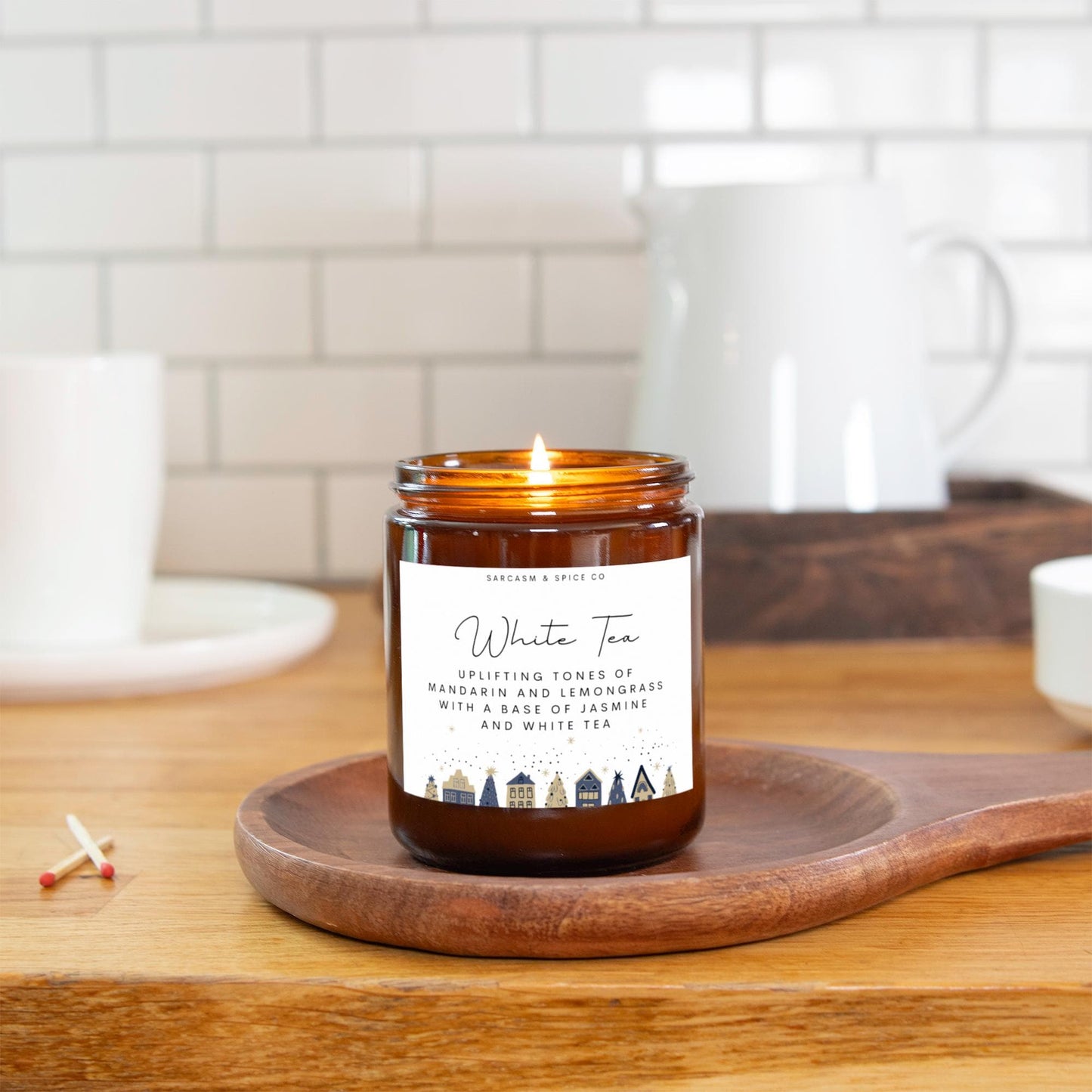 White Tea Candle Lover Gifts for Her Home Decor Candle Homemade Hand Poured Soy Wax Candle Clean Scent Perfect Gift for Home 3