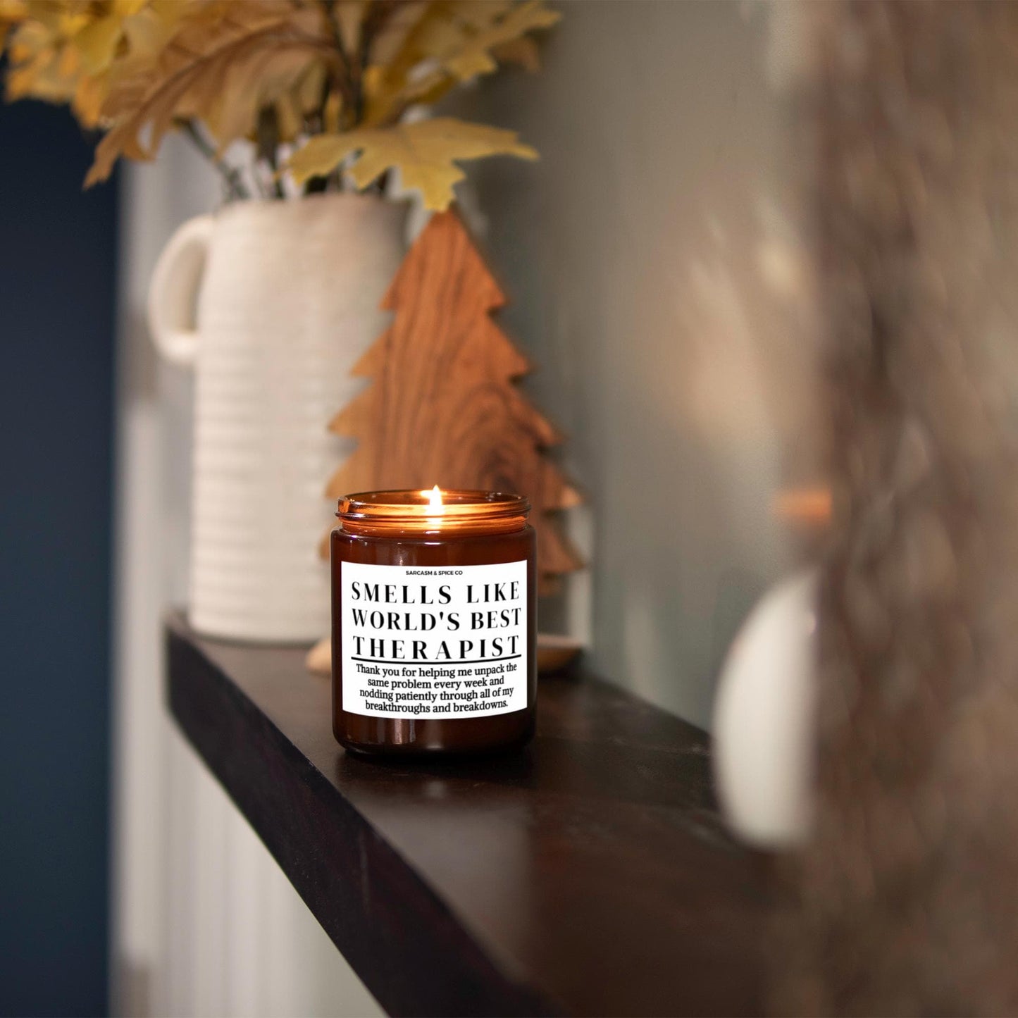 Therapist Gift Psychiatrist Funny Therapist Appreciation Psychologist Gift Therapy Hand Made Soy Candle Smells Like Worlds Best Therapist 6