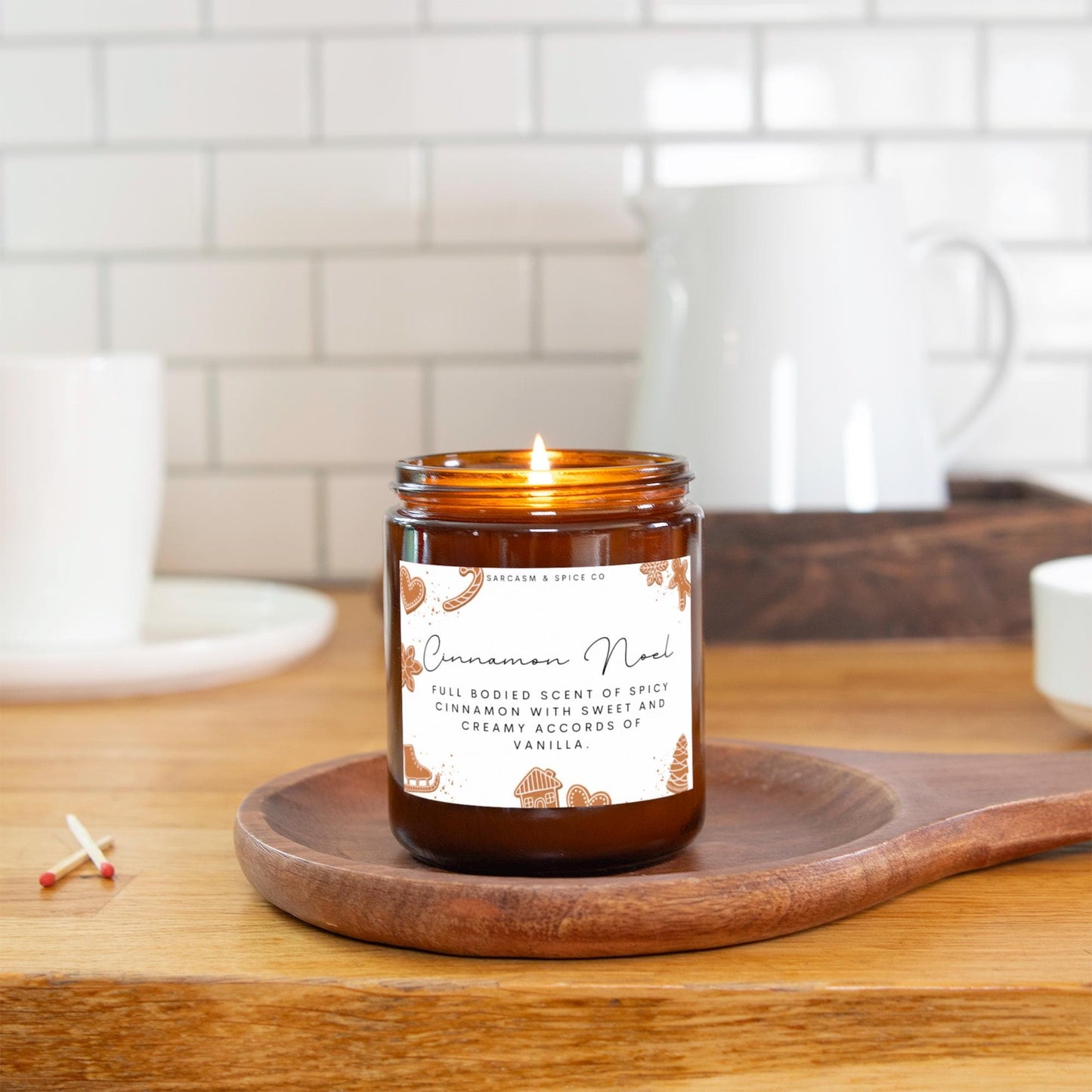 Cinnamon Noel Candle Lover Gifts for Her Home Decor Candle Homemade Hand Poured Soy Wax Candle Clean Scent Perfect Gift for Home 3