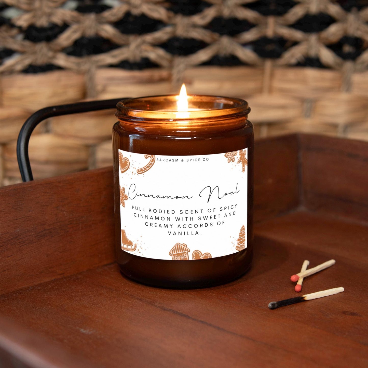Cinnamon Noel Candle Lover Gifts for Her Home Decor Candle Homemade Hand Poured Soy Wax Candle Clean Scent Perfect Gift for Home 5