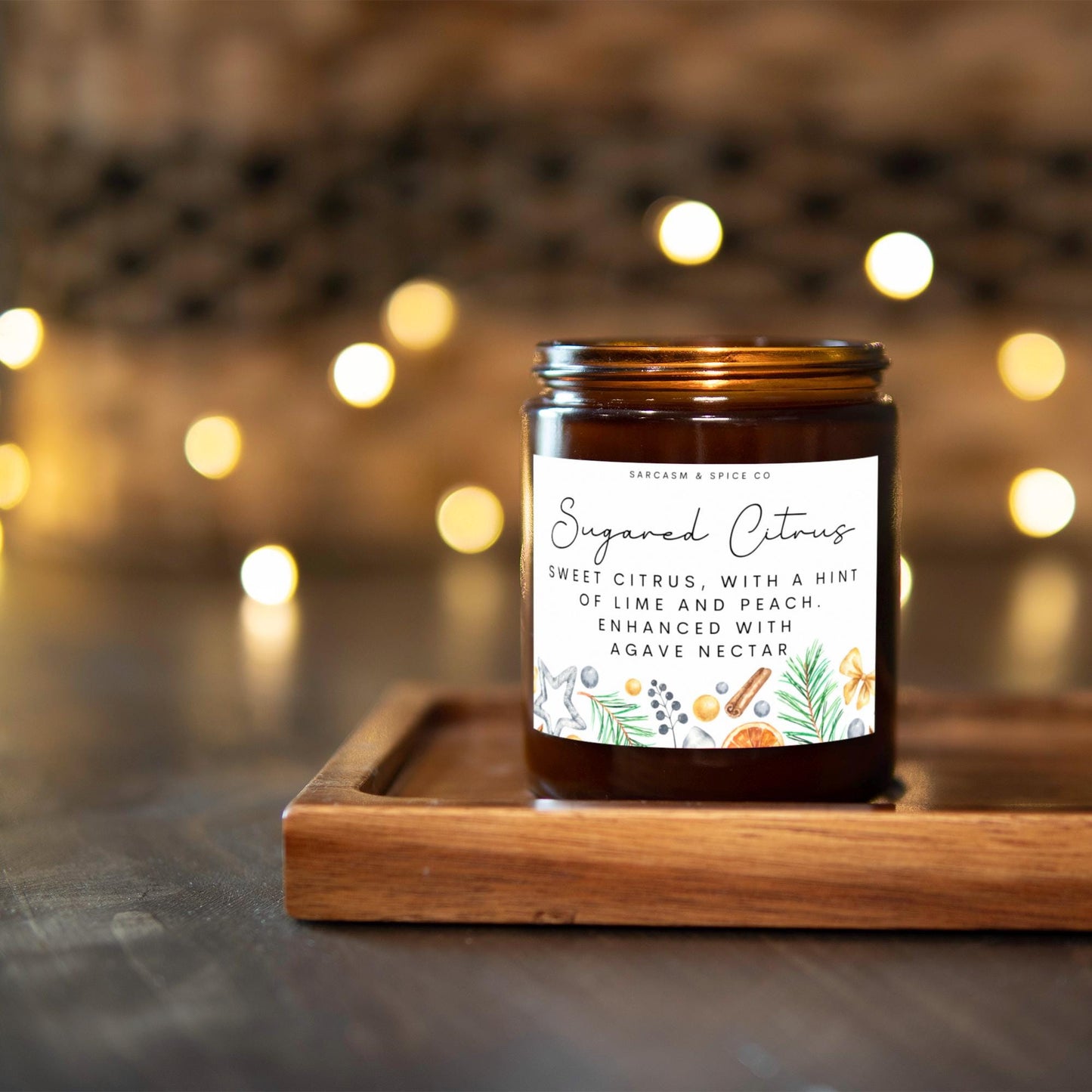 Sugared Citrus Candle Lover Gifts for Her Home Decor Candle Homemade Hand Poured Soy Wax Candle Clean Scent Perfect Gift for Home 6