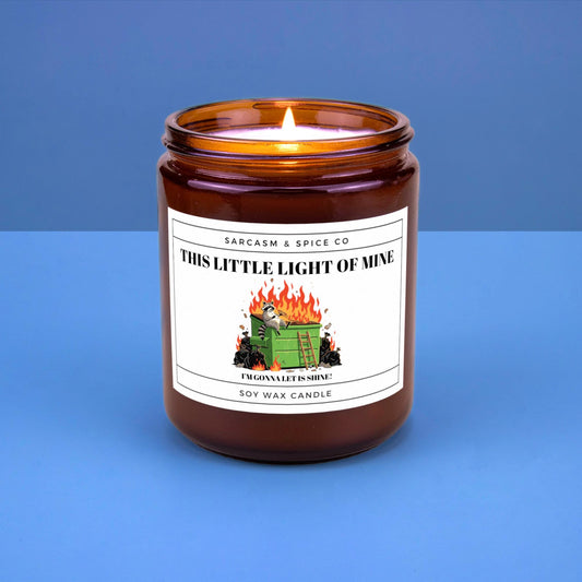 Funny Gift Candle for Friends Coworkers and Anyone Who Loves Humor and Sarcastic Home Decor – This Little Light of Mine Candle