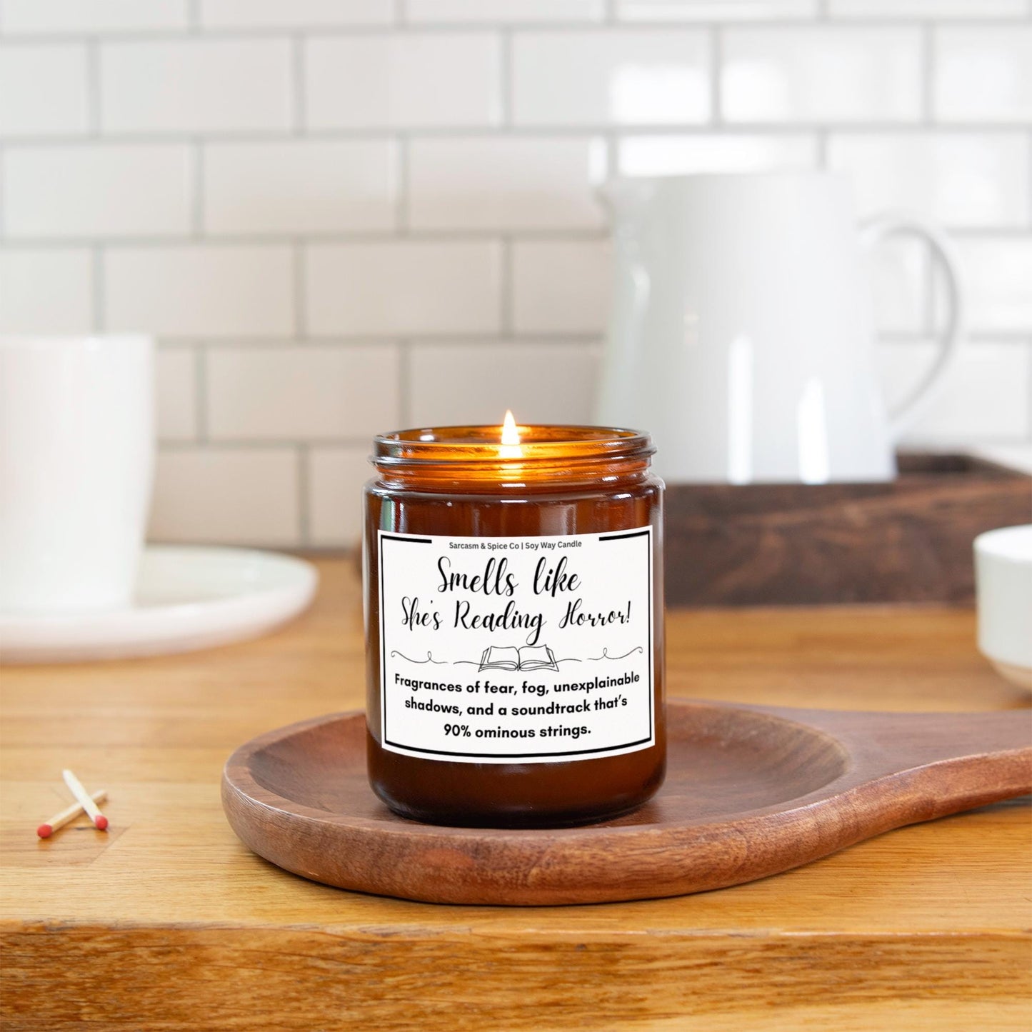 Book Lover Gift for Bookworms Literature Fans Relaxing Literary Scented Candle for Book Lover Candle Smells Like She's Reading Horror 2