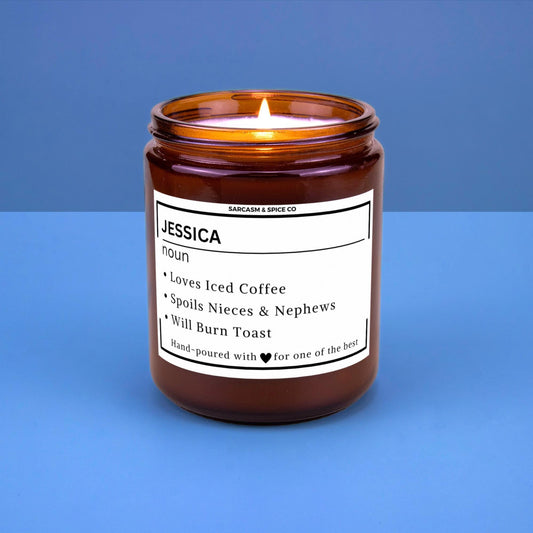 Name Definition Candle Name Custom Friend Definition Gift Name Meaning Gift Funny Birthday Gift Best Friend Personalized Candle