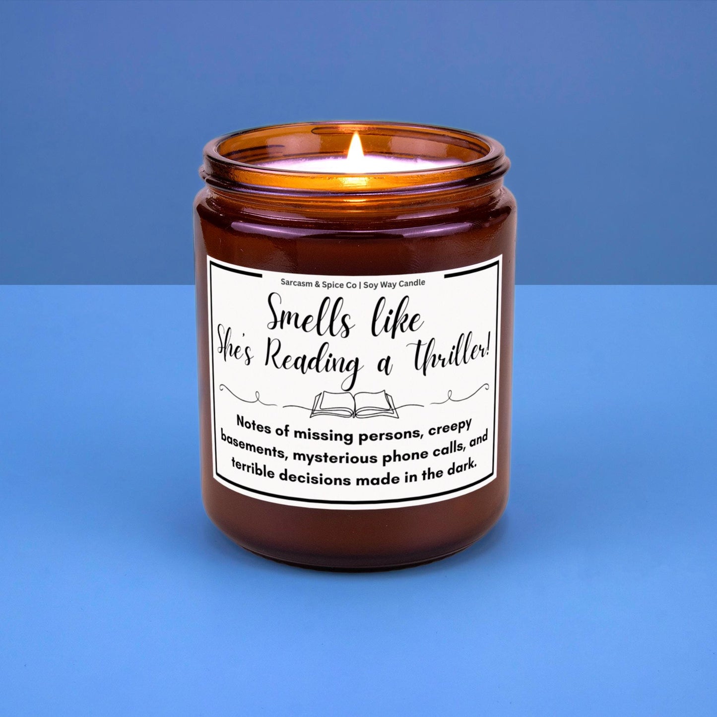 Book Lover Gift for Bookworms Literature Fans Relaxing Literary Scented Candle for Book Lover Candle Smells Like She's Reading Thriller