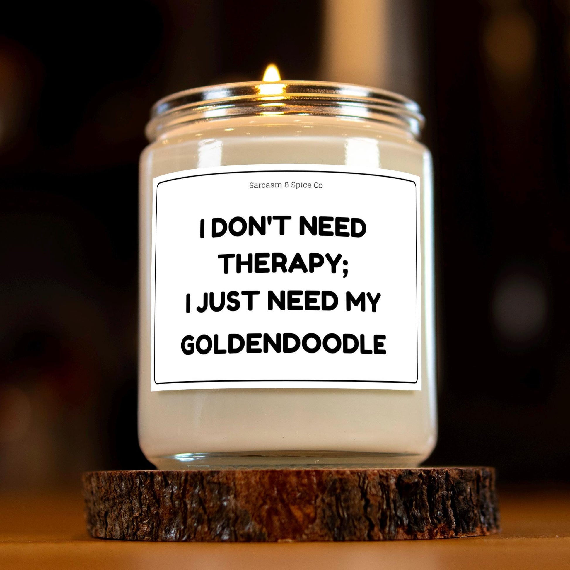 Goldendoodle Candle Gift For Dog Lover Funny Candle For Dog Mom Gift For Women Who Love Dogs Don’t Need Therapy I Just Need My Goldendoodle 5