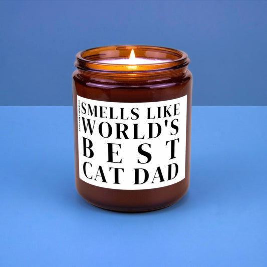 Cat Dad Gift For Cat Dad Owners Gift Cat Lover Candle Smells Like Worlds Best Cat Dad