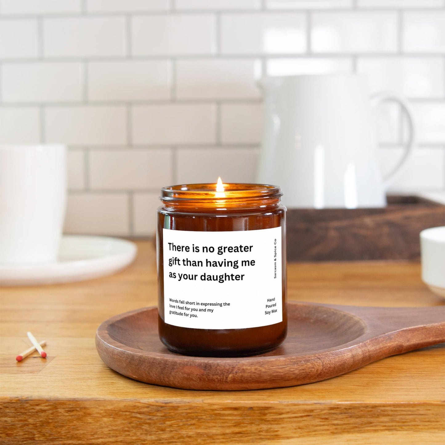 Gift for Mother Father Gift from Daughter Funny Parent Mothers Day Fathers No Greater Gift Than Daughter Soy Candle Hand Poured 3