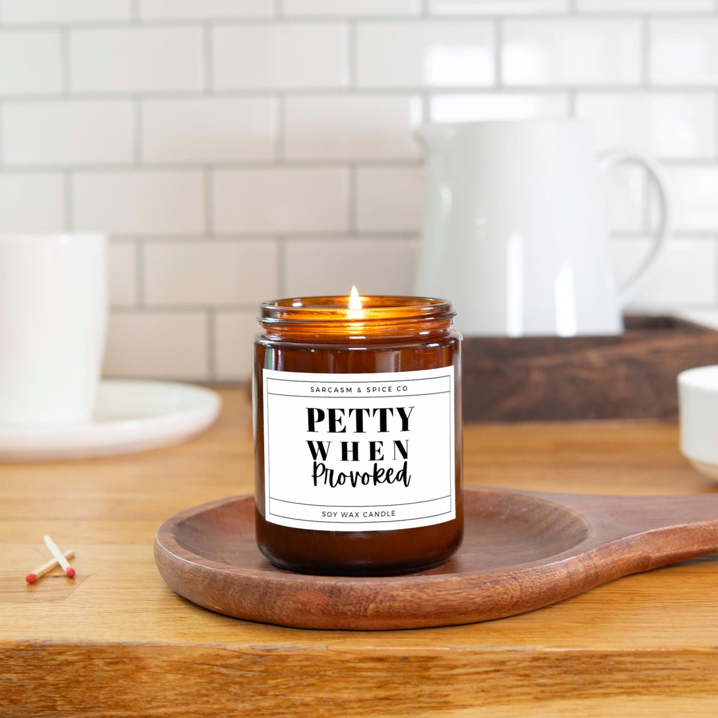 Funny Soy Candle for Friends Coworkers and Anyone Who Loves Humor and Sarcastic Gifts – Petty When Provoked Candle 2