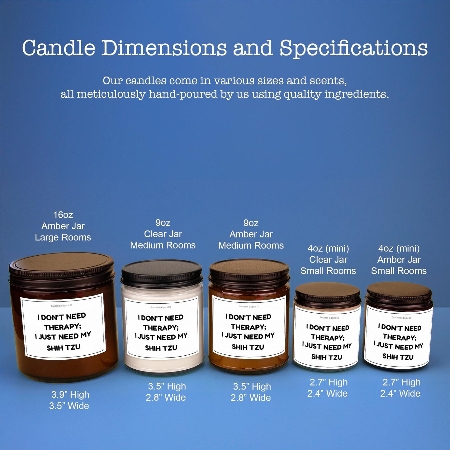 Shih Tzu Candle Gift For Dog Lover Funny Candle For Dog Mom Gift For Women Who Love Dogs I Don’t Need Therapy I Just Need My Shih Tzu 7