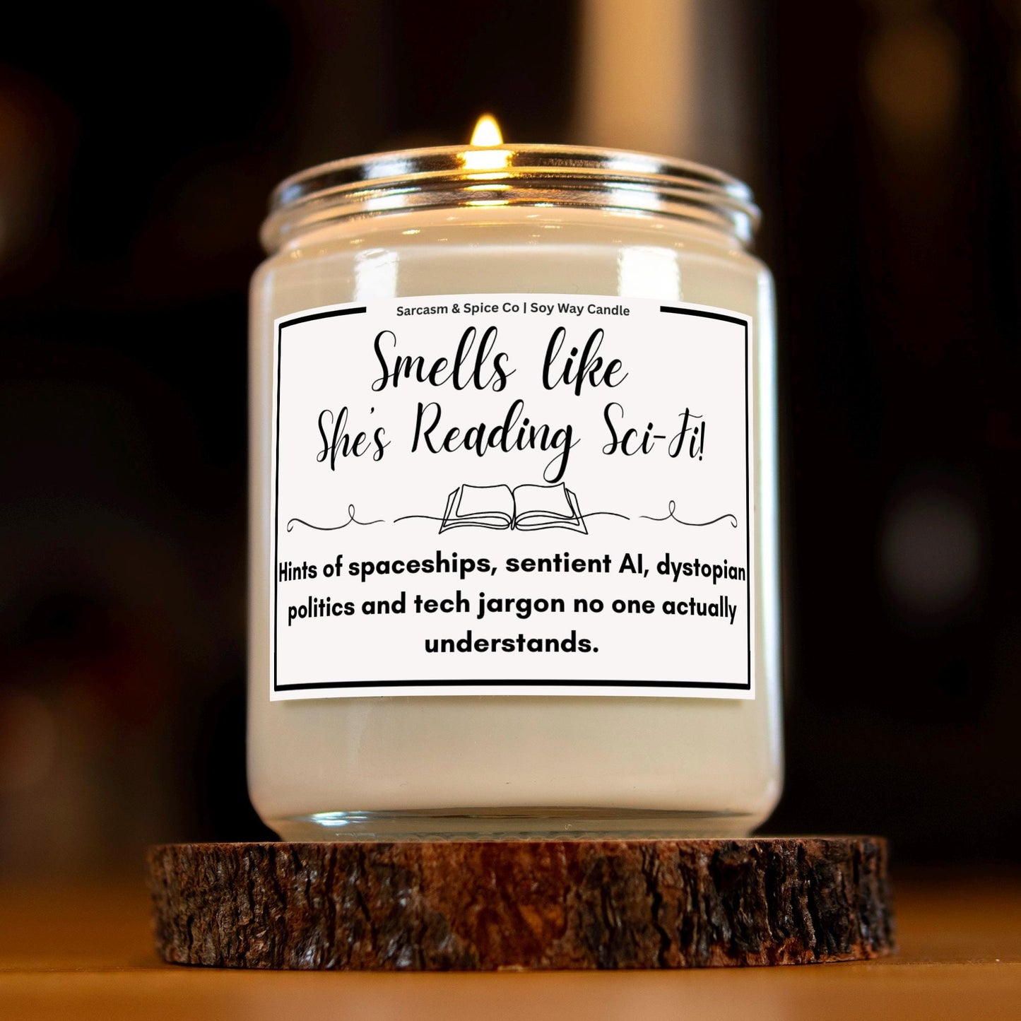 Book Lover Gift for Bookworms Literature Fans Relaxing Literary Scented Candle for Book Lover Candle Smells Like She's Reading SciFi 5