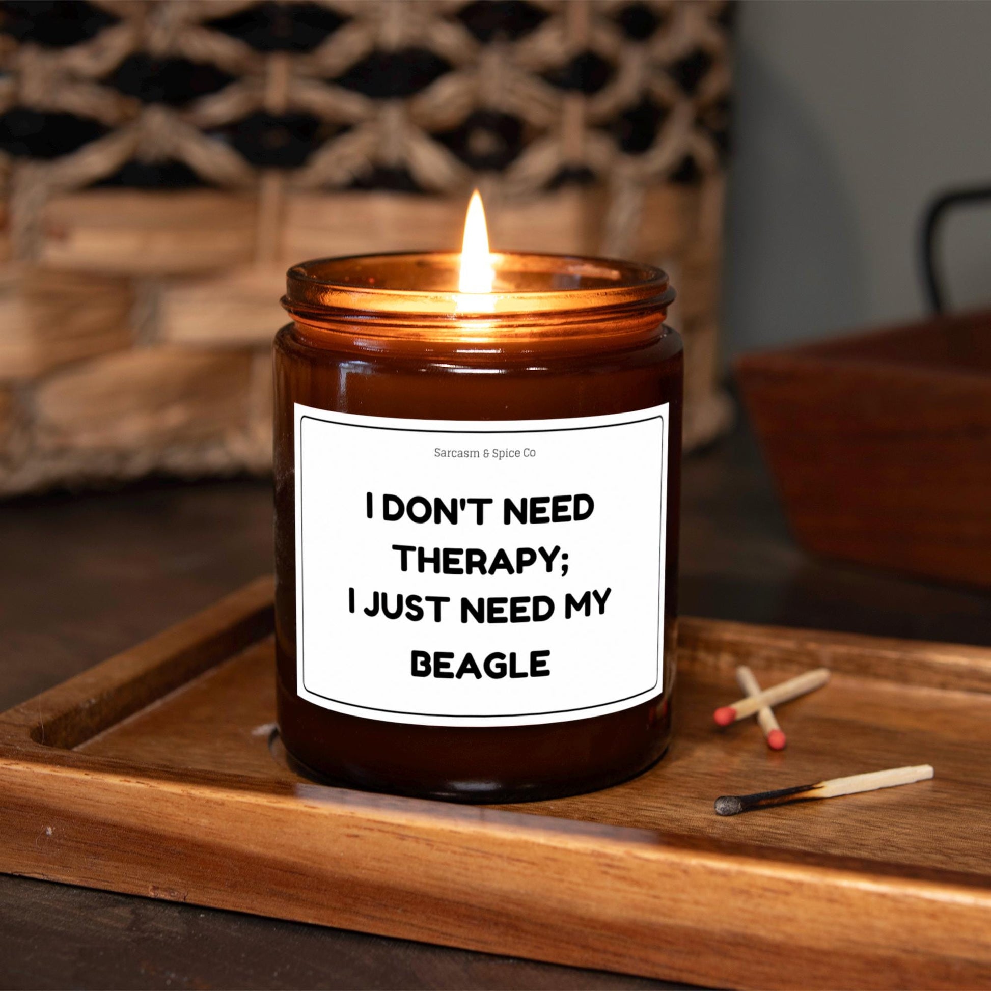 Beagle Candle Gift For Dog Lover Funny Candle For Dog Mom Gift For Women Who Love Dogs I Don’t Need Therapy I Just Need My Beagle 3