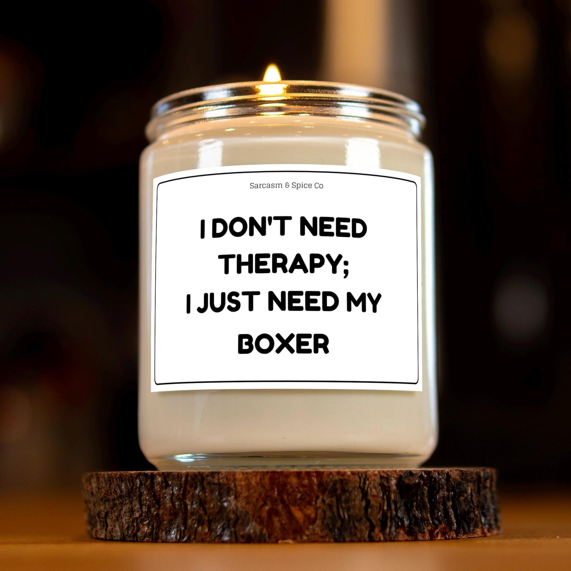 Boxer Candle Gift For Dog Lover Funny Candle For Dog Mom Gift For Women Who Love Dogs I Don’t Need Therapy I Just Need My Boxer 5