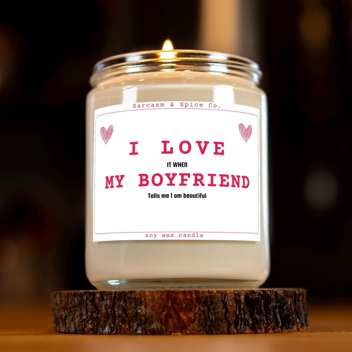 I Love My Boyfriend Gift for Valentines Day Gift Vday Candle Valentines Candle Anniversary Gift for Boyfriend Tells Me I am Beautiful 2