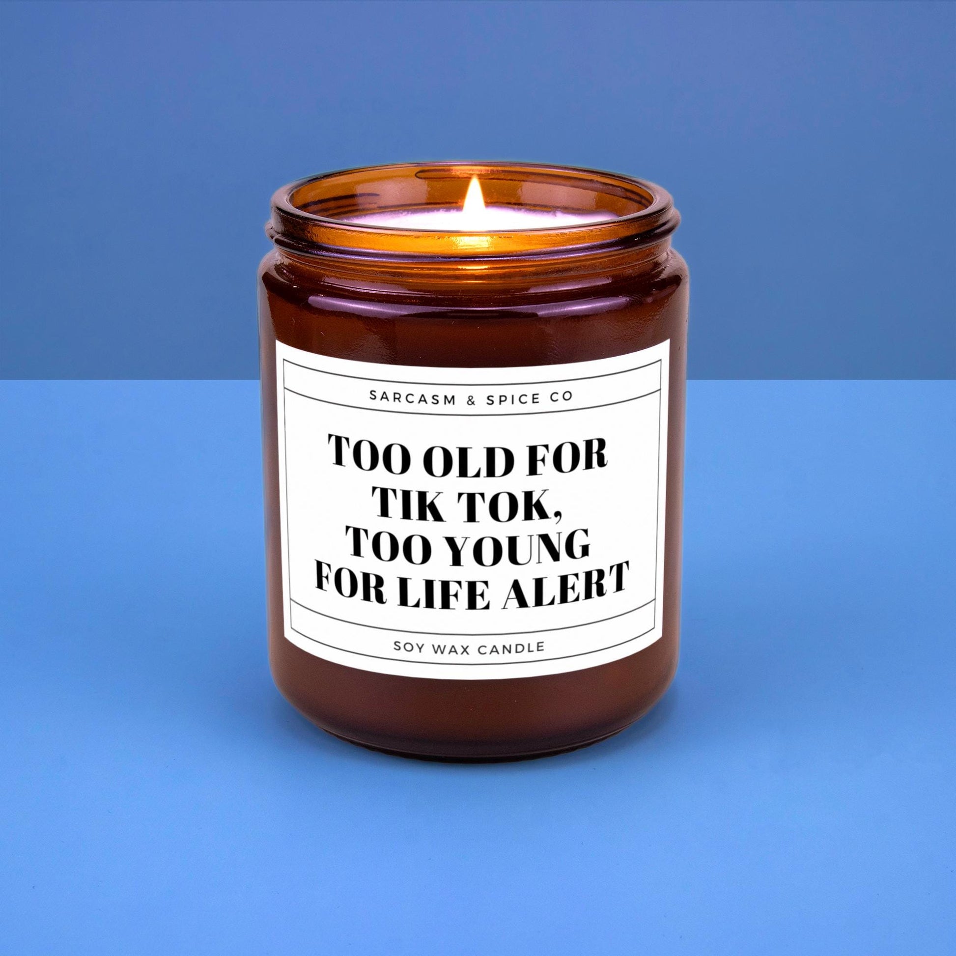 Funny Birthday Candle for Women and Men Turning 40 50 or 60 Who Love Humor Sarcasm - Too Old for Tik Tok Too Young for Life Alert Candle