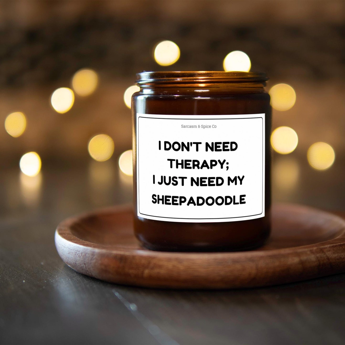 Sheepadoodle Candle Gift For Dog Lover Funny Candle For Dog Mom Gift For Women Who Love Dogs Don’t Need Therapy I Just Need My Sheepadoodle 4