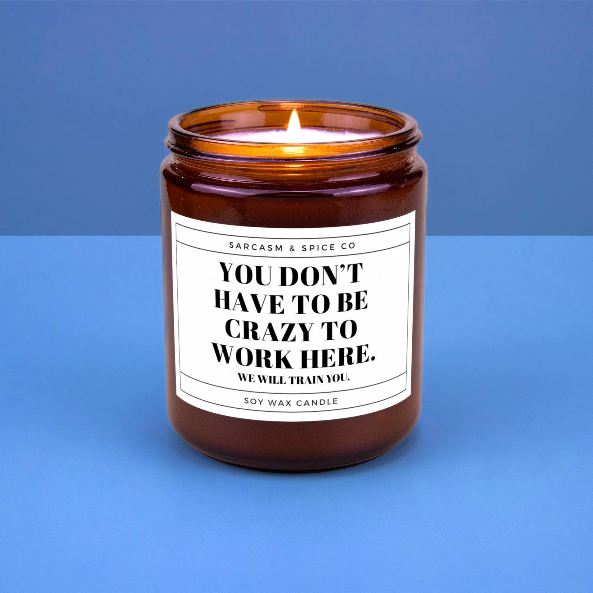 Funny Office Candle for Coworkers and Bosses – You Don’t Have to Be Crazy to Work Here We Will Train You Candle