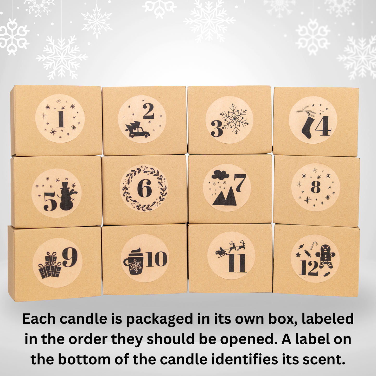 Candle Advent Calendar 2025 – 12 Days of Scented Candles – Christmas Gift for Candle Lovers