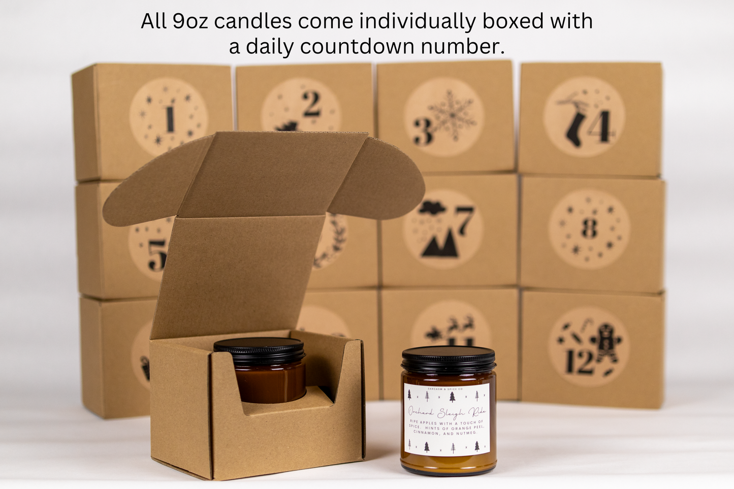 Candle Advent Calendar 2025 – 12 Days of Scented Candles – Christmas Gift for Candle Lovers