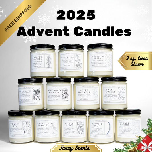 2025 Advent Candles Adult Advent Calendar 12 Days of Christmas 2025 12 Day Advent Gift Hard Poured Soy Wax Candles