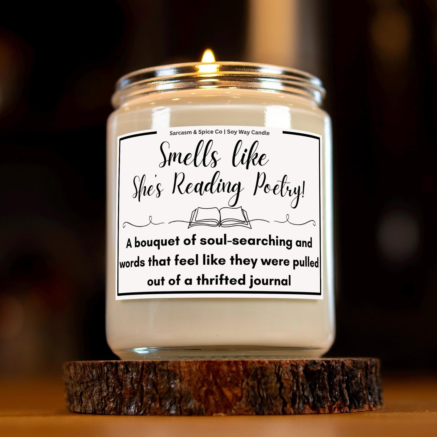 Book Lover Gift for Bookworms Literature Fans Relaxing Literary Scented Candle for Book Lover Candle Smells Like She's Reading Poetry 5