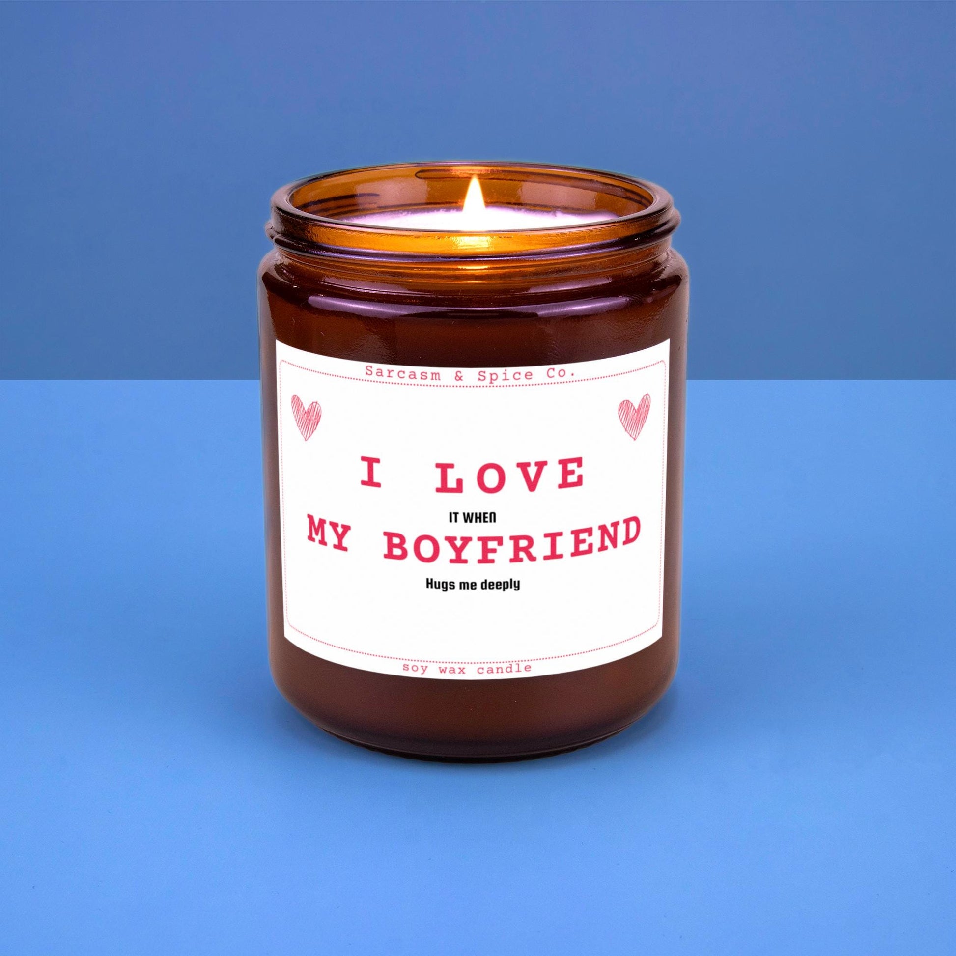 I Love My Boyfriend Gift for Valentines Day Gift Vday Candle for Her Valentines Candle Anniversary Gift for Boyfriend Hugs Me Deeply