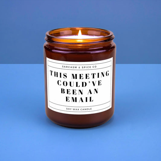 Sarcastic Office Candle for Coworkers Bosses and Anyone Who Loves Funny Work Gifts – This Meeting Could’ve Been an Email Candle