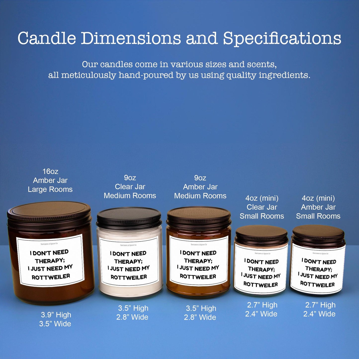 Rottweiler Candle Gift For Dog Lover Funny Candle For Dog Mom Gift For Women Who Love Dogs I Don’t Need Therapy I Just Need My Rottweiler 7