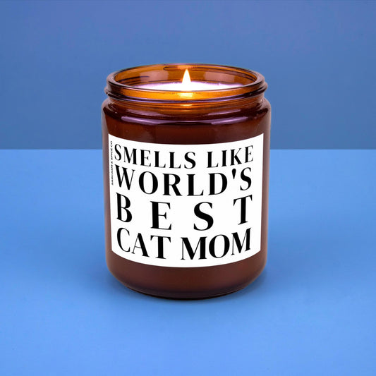 Cat Mom Gift For Cat Mom Owners Gift Cat Lover Candle Smells Like Worlds Best Cat Mom