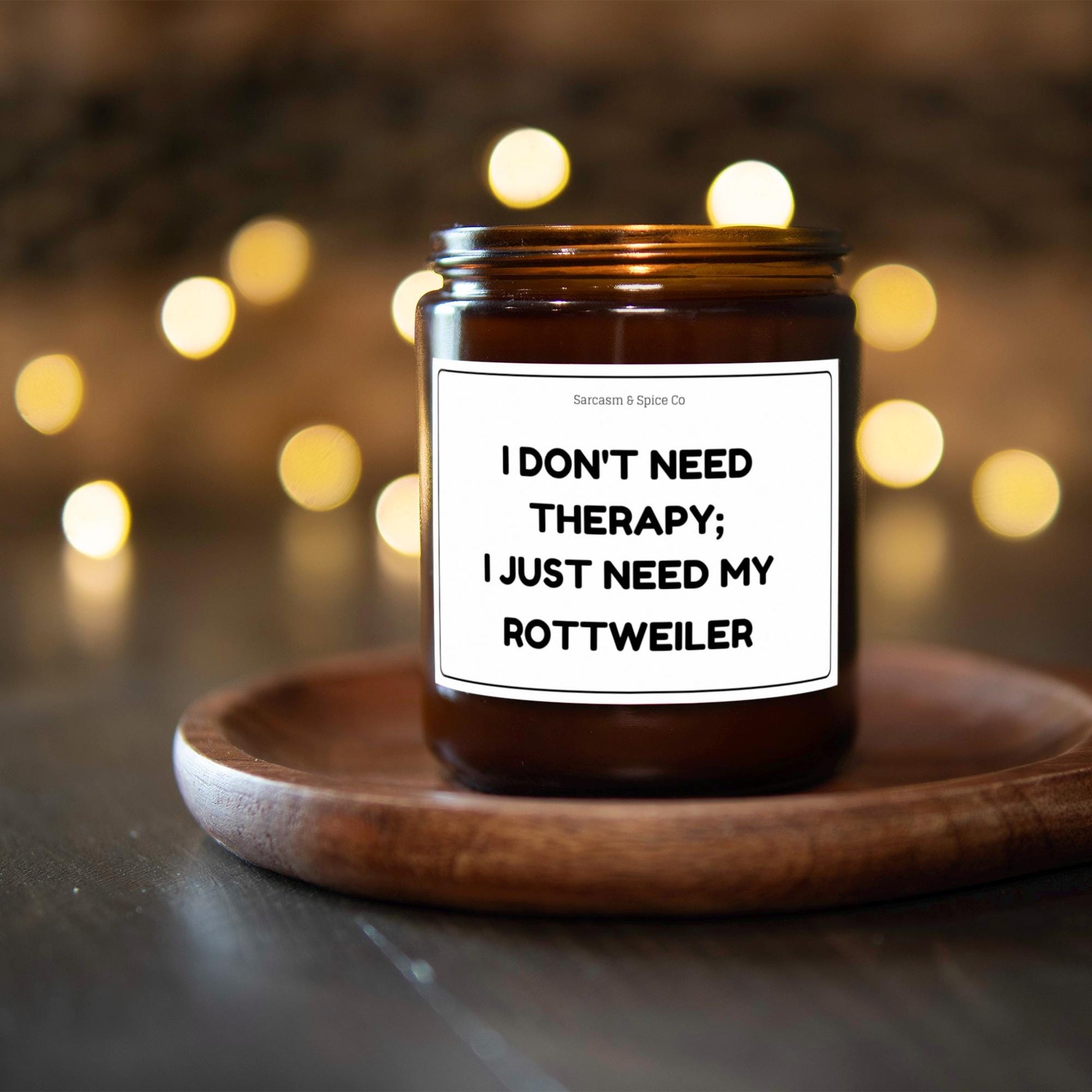 Rottweiler Candle Gift For Dog Lover Funny Candle For Dog Mom Gift For Women Who Love Dogs I Don’t Need Therapy I Just Need My Rottweiler 4