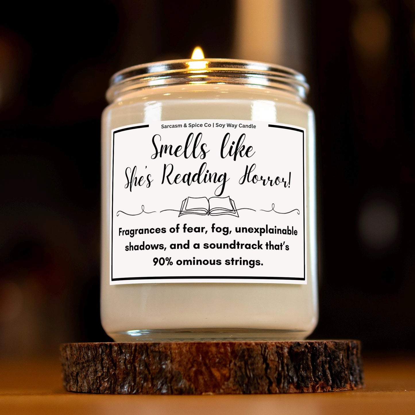 Book Lover Gift for Bookworms Literature Fans Relaxing Literary Scented Candle for Book Lover Candle Smells Like She's Reading Horror 5