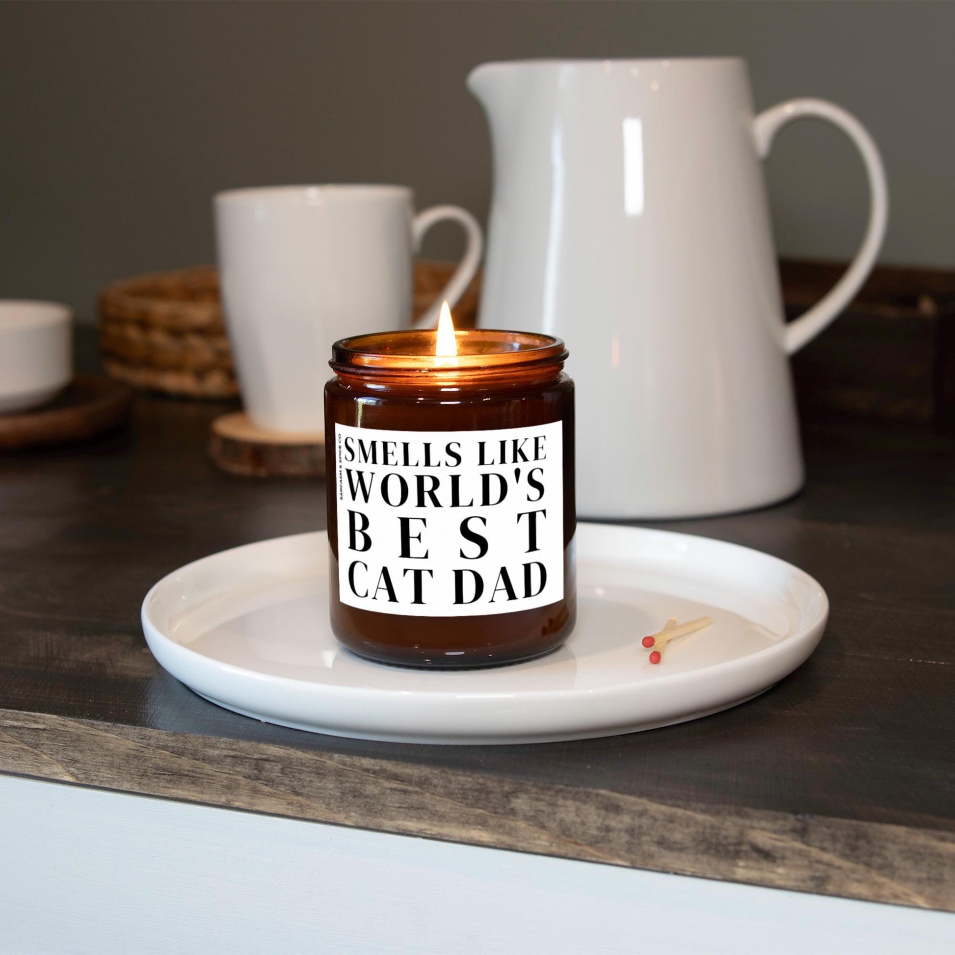 Cat Dad Gift For Cat Dad Owners Gift Cat Lover Candle Smells Like Worlds Best Cat Dad 2