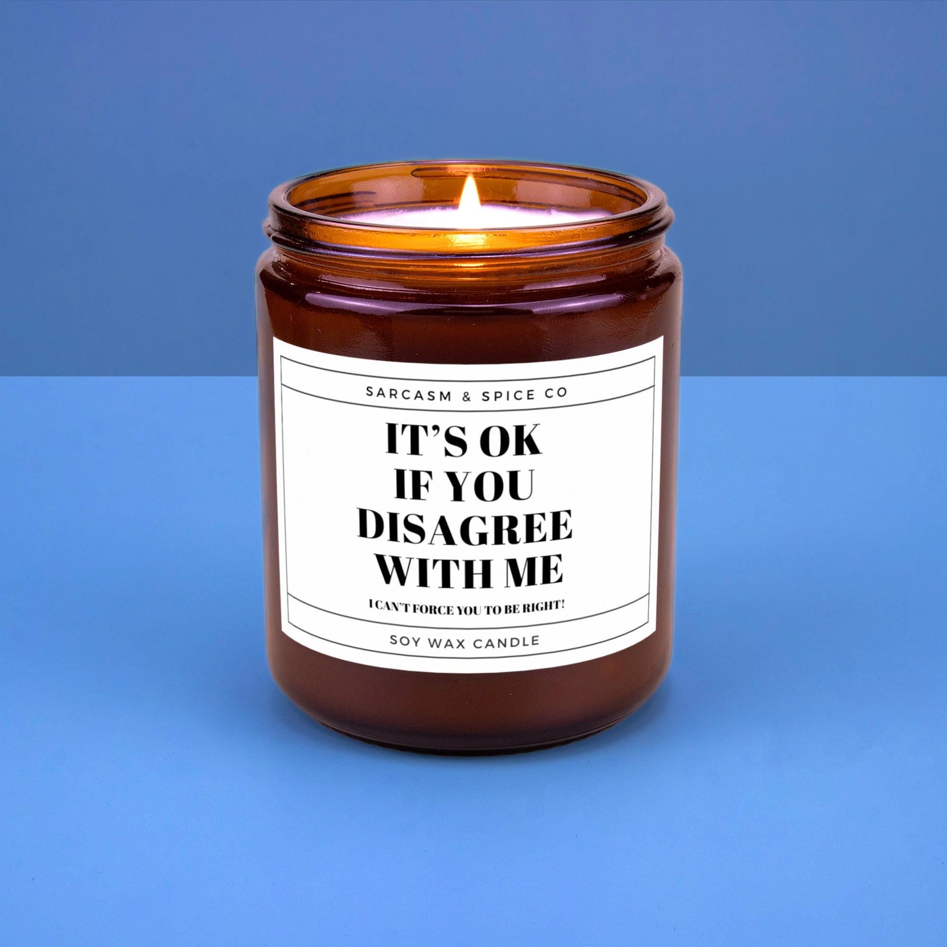 Funny Gift Candle for Friends and Coworkers – It’s OK If You Disagree With Me