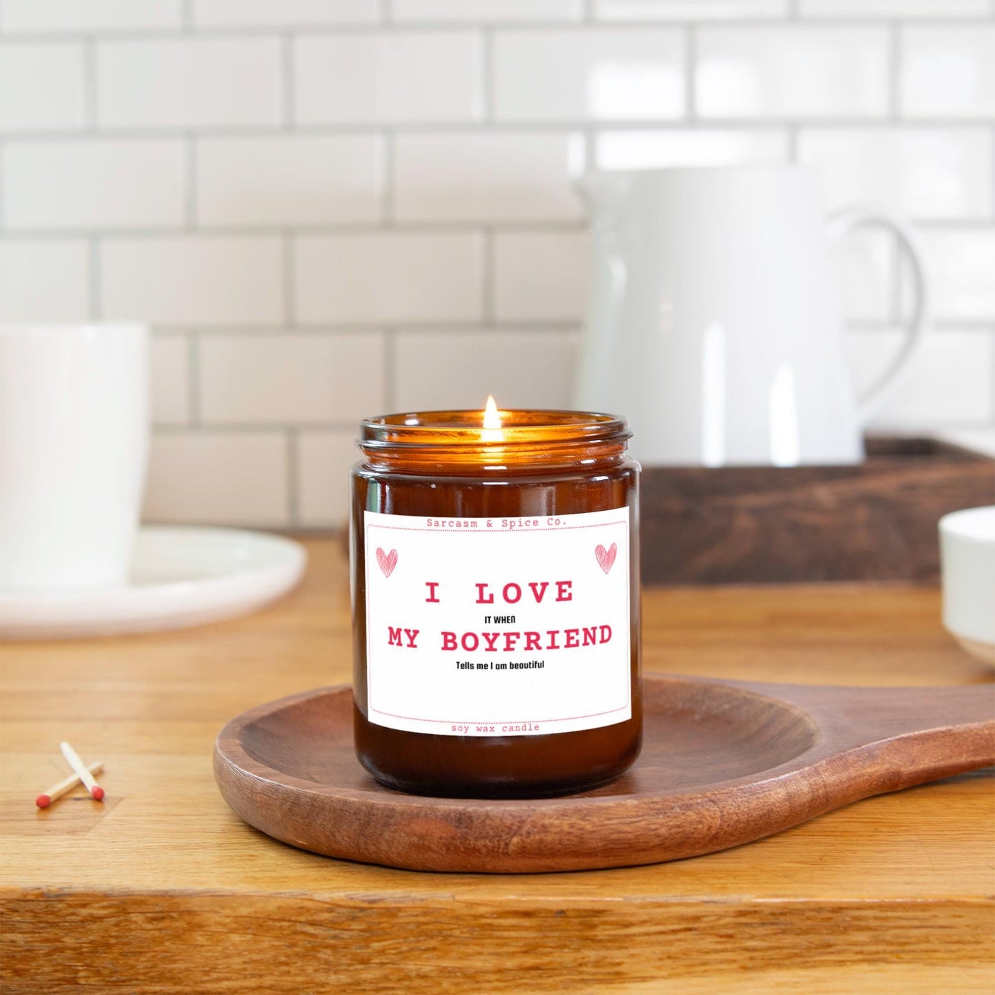 I Love My Boyfriend Gift for Valentines Day Gift Vday Candle Valentines Candle Anniversary Gift for Boyfriend Tells Me I am Beautiful 4