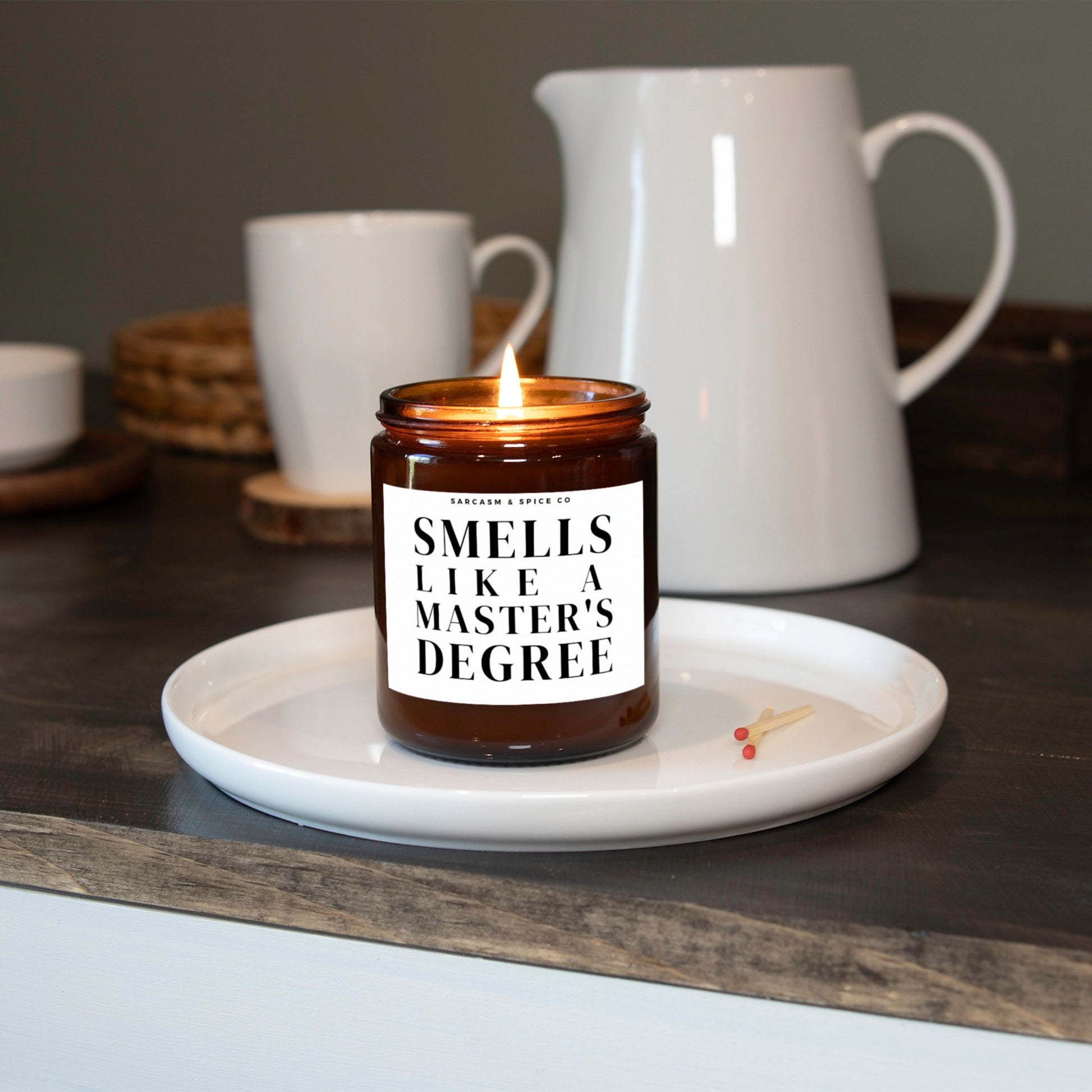 Masters Degree Graduation Gift Funny Congratulations Hand Poured Soy Candle Graduation Gifts for her Masters Smells Like a Master&#39;s Degree