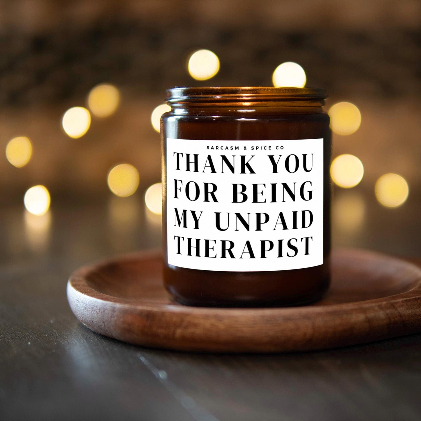 Best Friend Gift for Sister Gift BFF Funny Candle Cousin Gift for Her Coworker Birthday Thank You for Being my Unpaid Therapist