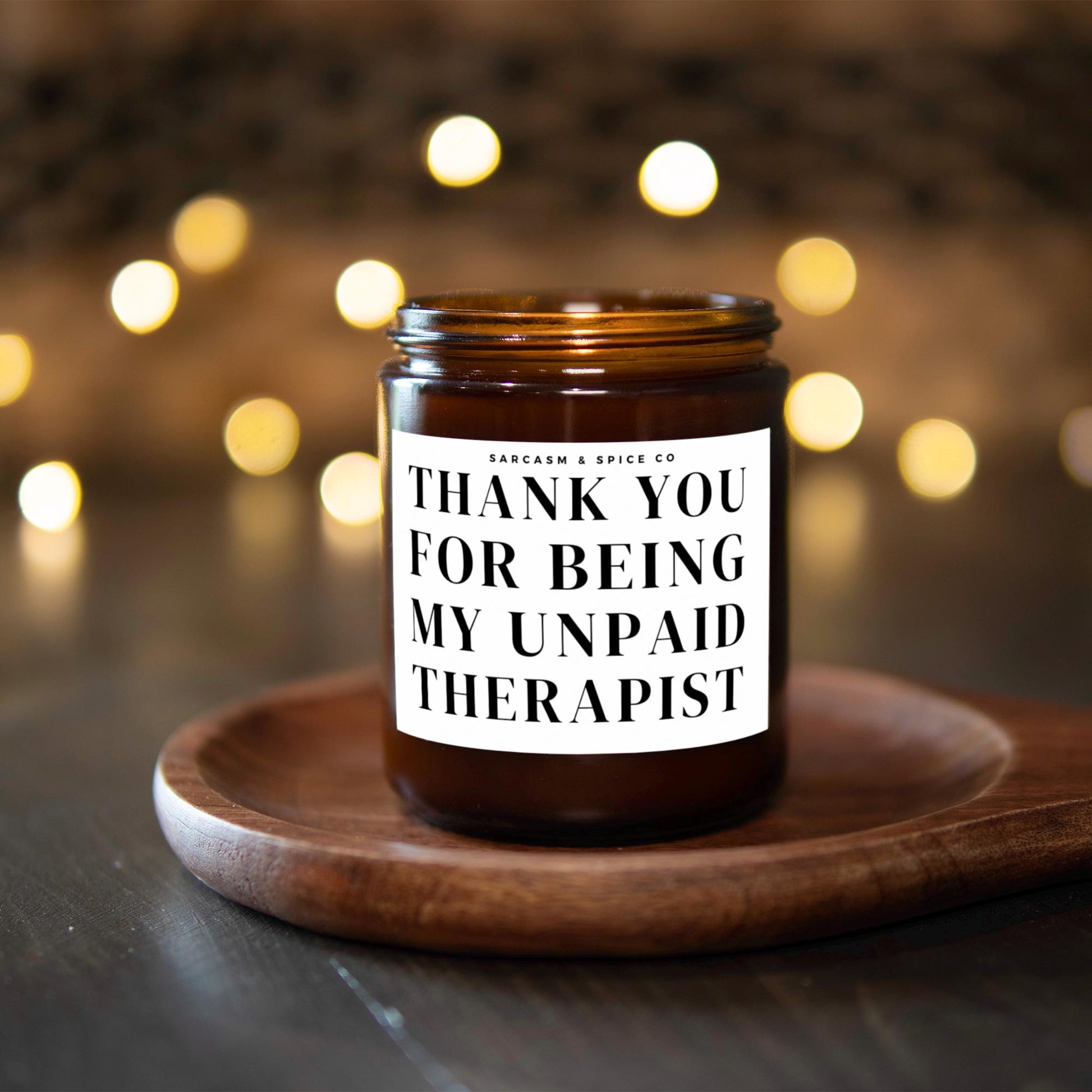 Best Friend Gift for Sister Gift BFF Funny Candle Cousin Gift for Her Coworker Birthday Thank You for Being my Unpaid Therapist