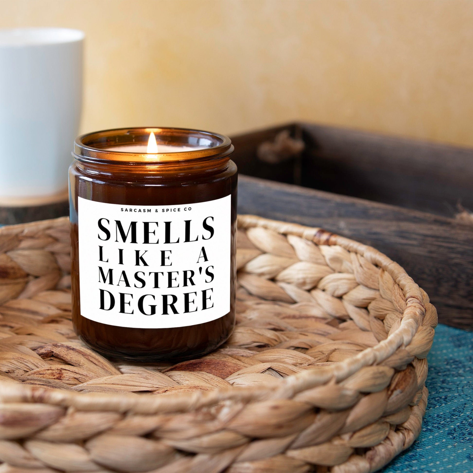 Masters Degree Graduation Gift Funny Congratulations Hand Poured Soy Candle Graduation Gifts for her Masters Smells Like a Master&#39;s Degree