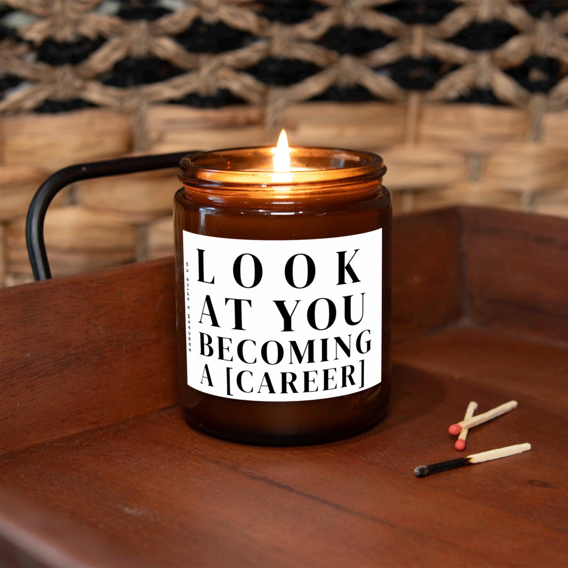 New Job Custom Gift Graduation Gift Friend New Job for BFF Work Bestie Scented Candle Look at You Becoming a [insert career]